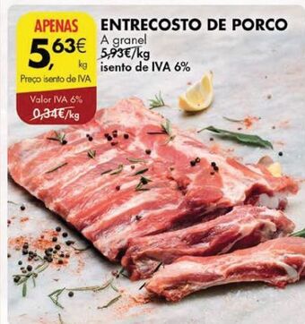 Pingo Doce Entrecosto de porco promoção