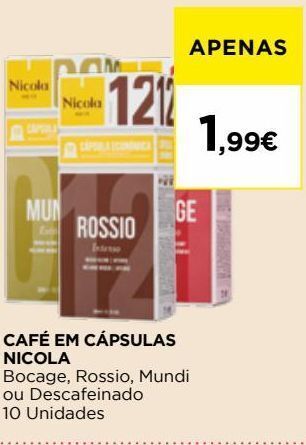 El Corte Inglés Cápsulas de café nicola promoção