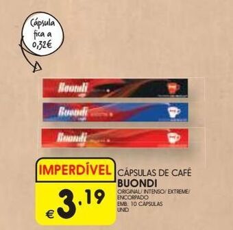Cápsulas de café buondi