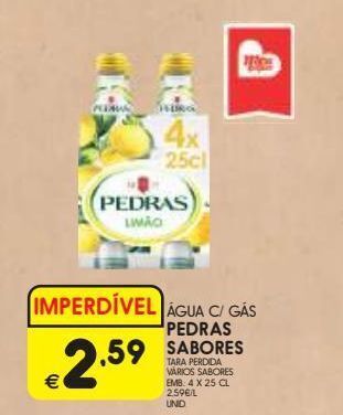 Água com gás pedras