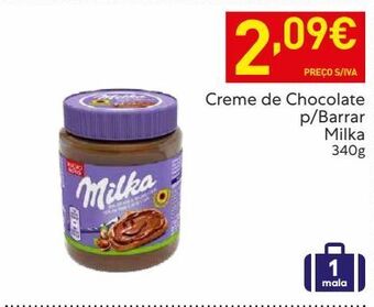 Recheio Creme de chocolate milka promoção