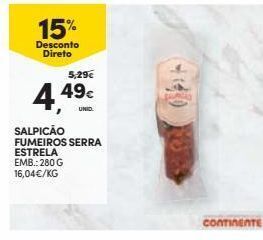 Continente Bom dia Carne curada promoção
