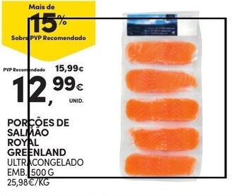 Continente PORÇÕES DE SALMAO ROYAL GREENLAND ULTRACONGELADO EMB. 500 G promoção