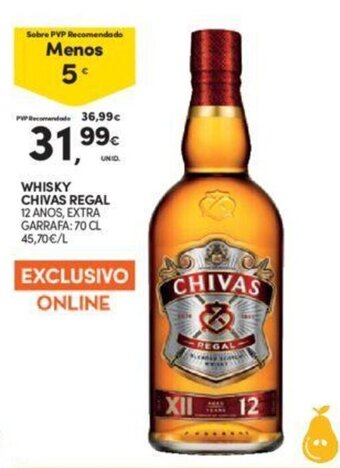 Continente WHISKY CHIVAS REGAL 12 ANOS, EXTRA GARRAFA: 70 CL promoção