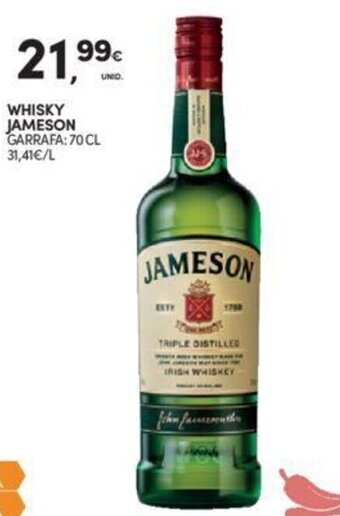 Continente WHISKY JAMESON GARRAFA: 70 CL promoção
