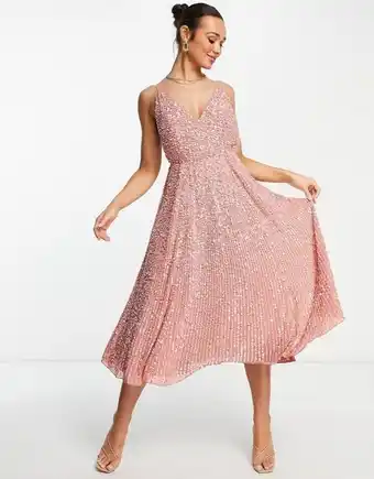 Asos Asos edition embellished cami midi dress in dusky rose promoção
