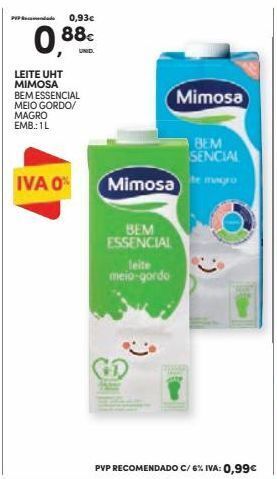 Continente Bom dia Leite mimosa promoção