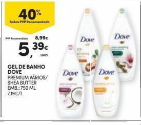 Continente Bom dia Gel de banho dove promoção