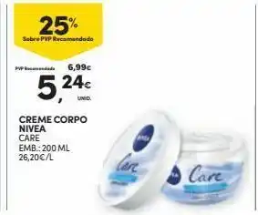 Continente Bom dia Creme para o corpo nivea promoção