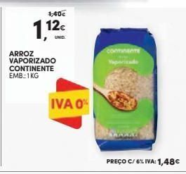 Continente Bom dia Arroz vaporizado continente promoção