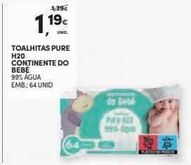 Toalhas umedecidas continente