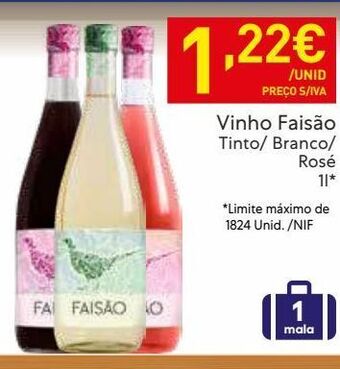 Recheio Vinhos faisão promoção
