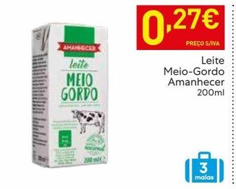Recheio Leite semi desnatado amanhecer promoção