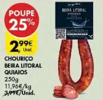 Pingo Doce CHOURIÇO BEIRA LITORAL QUIAIOS 250g promoção