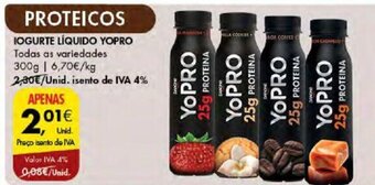 Pingo Doce IOGURTE LÍQUIDO YOPRO Todas as variedades 300g promoção