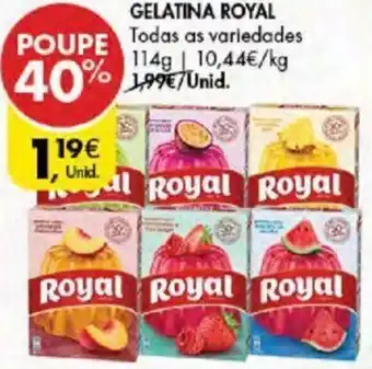 Pingo Doce GELATINA ROYAL POUPE Todas as variedades 114g promoção