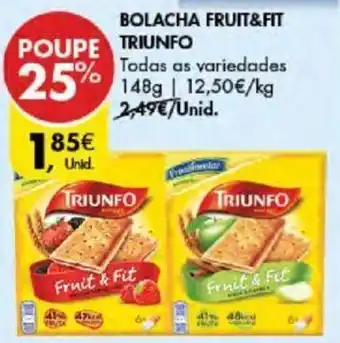 Pingo Doce BOLACHA FRUIT&FIT TRIUNFO 148g promoção