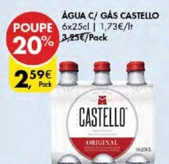 ÁGUA C/ GÁS CASTELLO 6x25cl