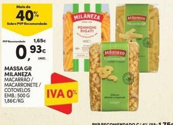 Continente Bom dia Macarrão milaneza promoção