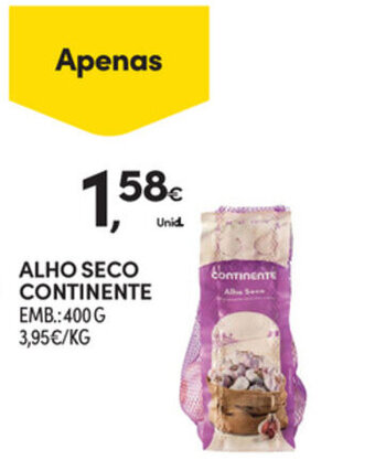 Continente Alho Seco Continente 400g promoção