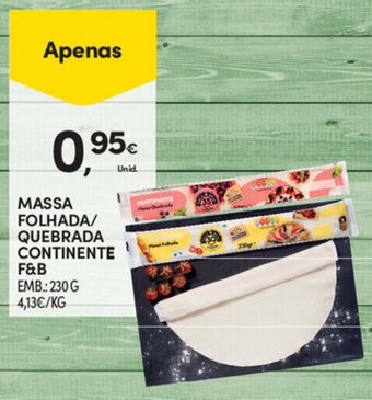 Continente Massa Folhada/Quebrada Continente F&B 230g promoção