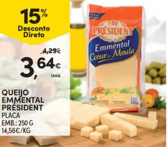 Continente Queijo Emmental Président 250g promoção