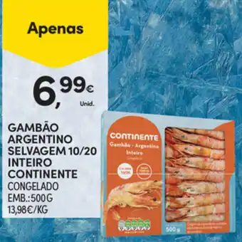 Continente Gambão Argentino Selvagem 10/20 Inteiro Continente 500g promoção