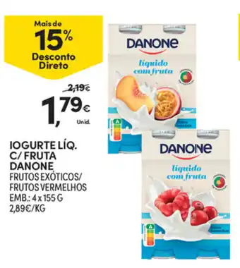 Continente Iogurte Líq. C/Fruta Danone 4x155g promoção