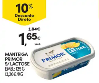 Continente Manteiga Primor S/Lactose 125g promoção