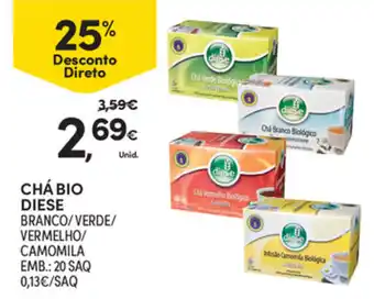 Continente Chá Bio Diese 20 Saq promoção