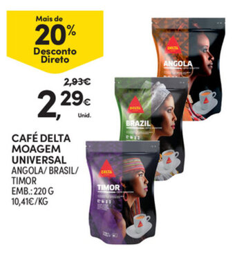 Continente Café Delta Moagem Universal 220g promoção
