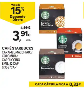 Continente Café Starbucks 12 Cap promoção