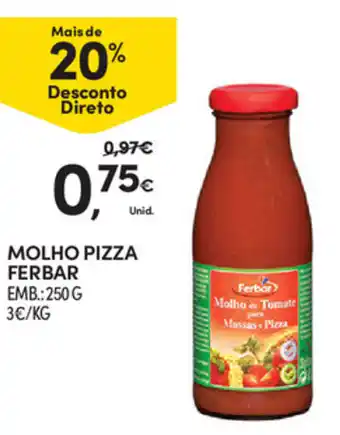 Continente Molho Pizza Ferbar 250g promoção