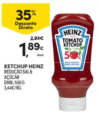Continente Ketchup Heinz 550g promoção