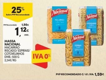 Continente Bom dia Macarrão nacional promoção