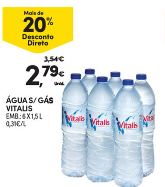Continente Água S/Gás Vitalis 6x1,5L promoção
