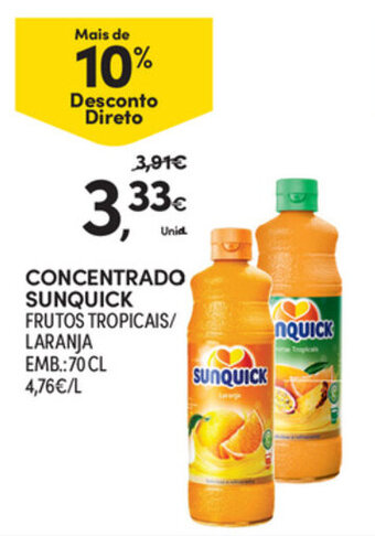 Continente Concentrado Sunquick 70cl promoção