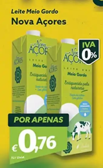 Roque Supermercados Leite Meio Gordo Nova Açores promoção