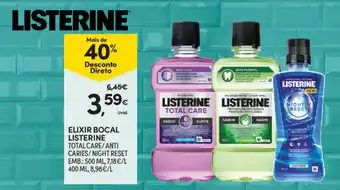Continente Elixir Bocal Listerine 500ml promoção