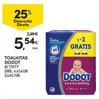 Continente Toalhitas Dodot 4x54UN promoção
