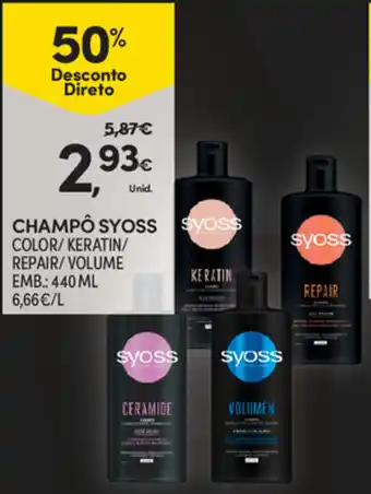 Continente Champô Syoss 440ml promoção