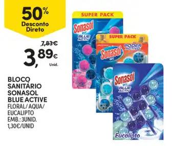 Continente Bloco Sanitário Sonasol Blue Active 3 Unid promoção