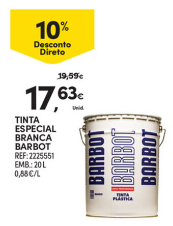 Continente Tinta Especial Branca Barbot 20L promoção