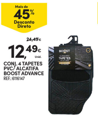Continente Conj. 4 Tapetes PVC/Alcatifa Boost Advance promoção