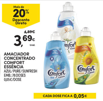 Continente Amaciador Concentrado Comfort Essência 78 Doses promoção