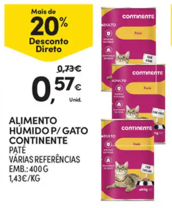 Continente Alimento Húmido P/Gato Continente 400g promoção