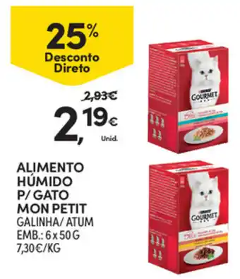 Continente Alimento Húmido P/Gato Mon Petit 6x50g promoção