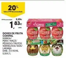 Continente Bom dia Polpa de frutas compal promoção