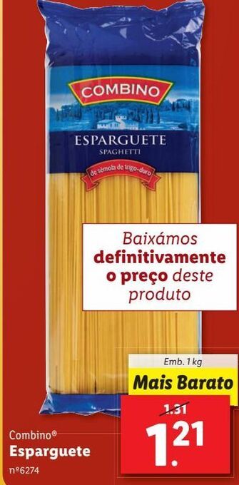 Lidl Esparguete combino promoção