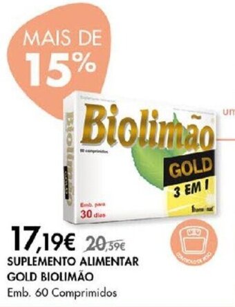 Pingo Doce SUPLEMENTO ALIMENTAR GOLD BIOLIMÃO Emb. 60 Comprimidos promoção